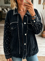 Women's Pearl Studded Corduroy Jacket
