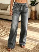 Multi-Color Options Women's Vintage Washed Loose-Fit Straight Jeans