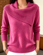 Women's Cowl Fold Neck Soft Knit Pullover Sweater