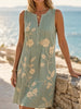 Women's Pintuck Sleeveless Linen Dress