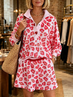 Women's Leopard Print Lounge Short Set