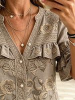 Women's Ruffle Yoke Blouse