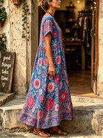 Women's Floral Peace Print Maxi Dress