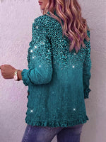 Vintage Elegant Pattern Patchwork Ruffled Jacket