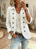 Women's Solid Ruffled Lapel Long Sleeve Jacket