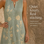 Women's Pintuck Sleeveless Linen Dress