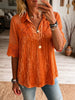 Vintage Elegant Openwork Lace Patchwork Velvet Shirt