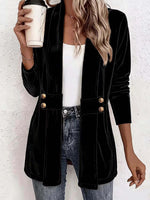 Retro Elegant Long Sleeve Casual Loose Stylish Velvet Cardigan Coat