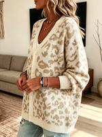 Women's Oversized Leopard Print Cardigan